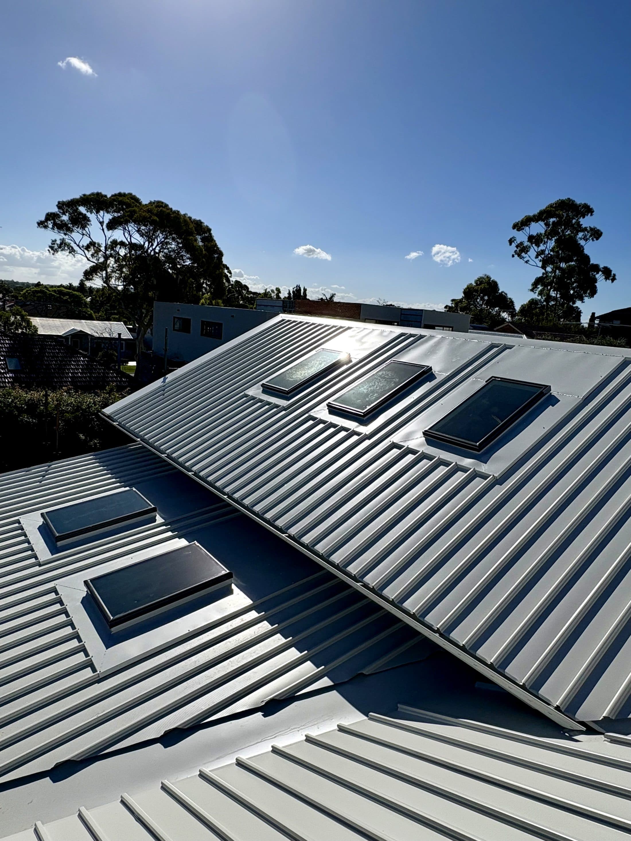 Custom-flashed skylights, Colorbond